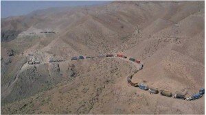 Fuel convoy through Afghan mountains Fuel convoy through Afghan mountains